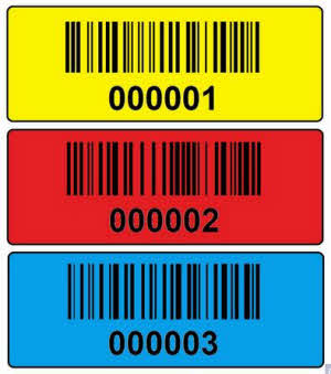 Barcodeetiketten aus Papier farbig